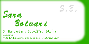 sara bolvari business card